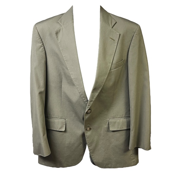 Jos A Bank Blazer Olive Green Khaki 2-Button Notched Lapel Classic Professional - Picture 1 of 12